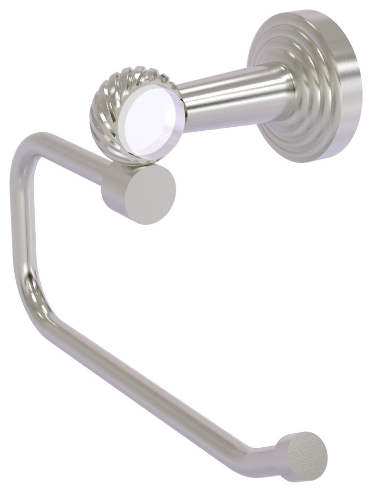 Pacific Beach Euro Style Twisted Accent Toilet Tissue Holder, Satin Nickel