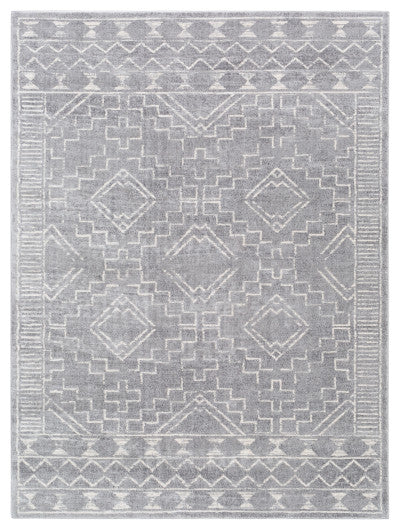 Surya Roma ROM-2330 9'x12'3" Rug, Medium Gray/Light Gray/White