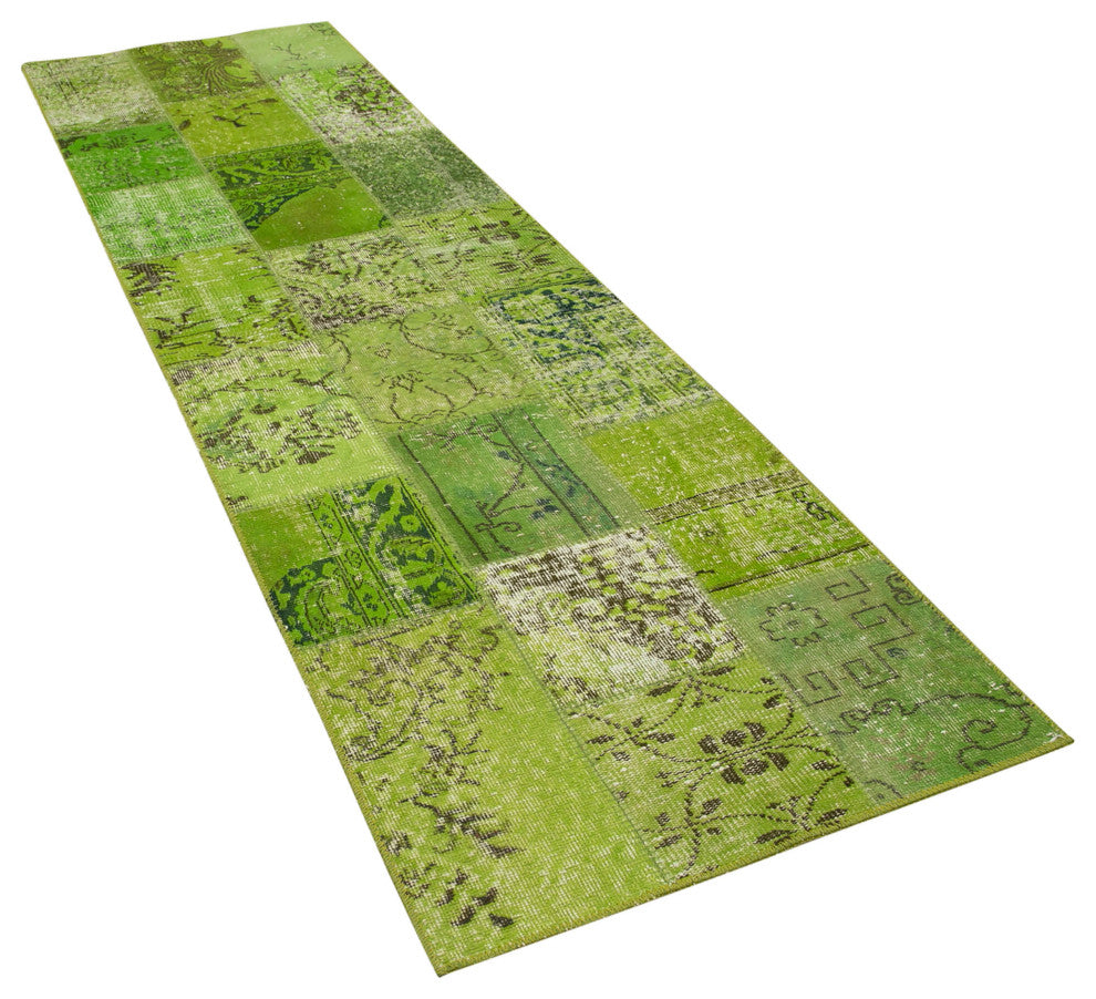 Rug N Carpet - Handwoven Oriental 2' 10" x 9' 10" Antique Patchwork Runner Rug