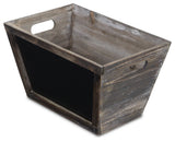 Wooden Chalkboard Storage Bin