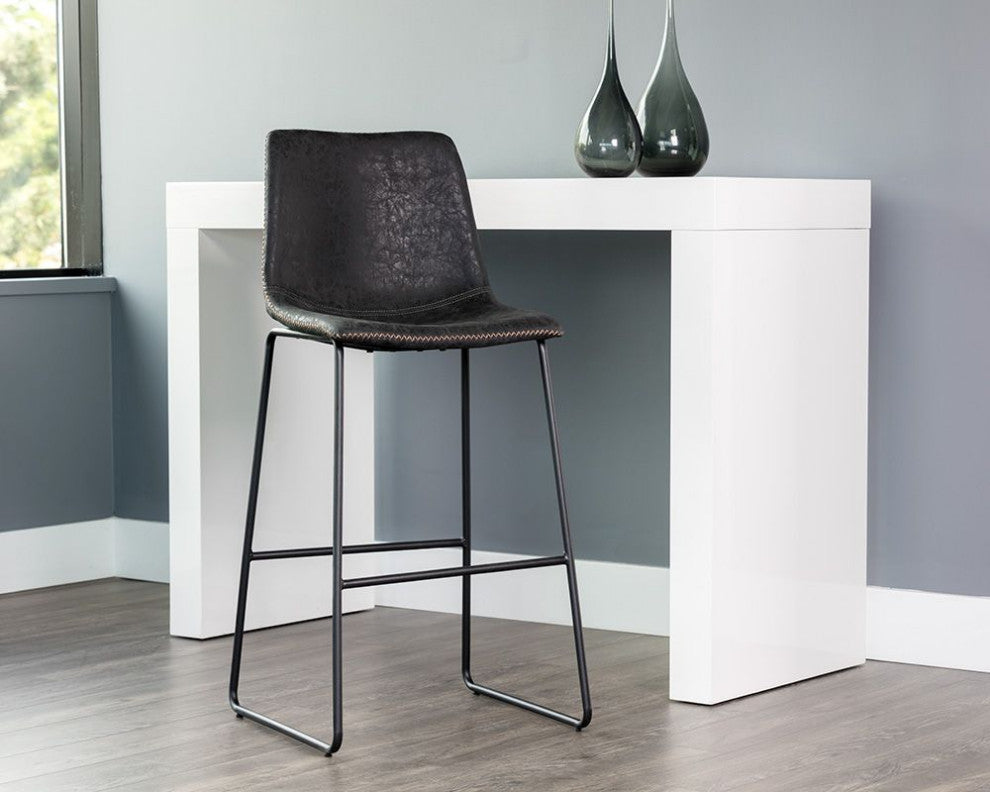 Cal Barstool, Antique Black, Set of 2