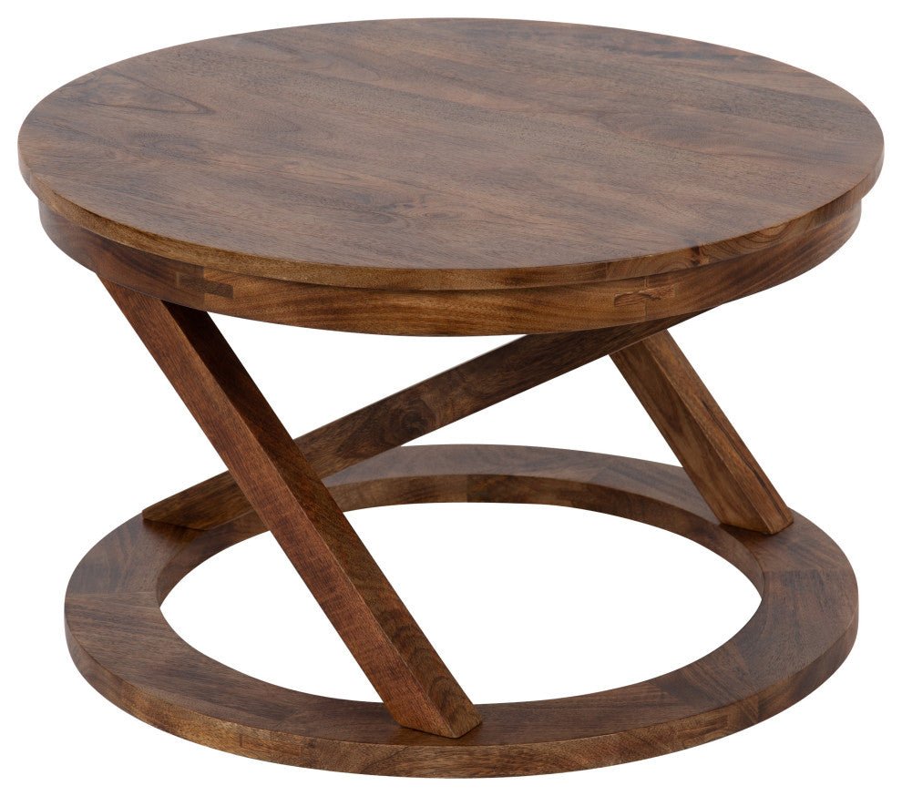 Aja Wood Coffee Table, Walnut Brown, 16x16x26