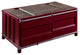 Benzara BM233957 Container Style Coffee Table With Sliding Doors, Red