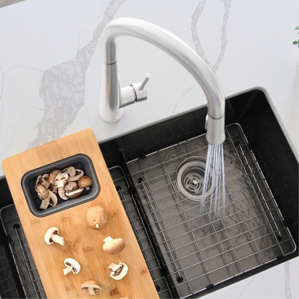 STYLISH Kitchen Sink Faucet Single Handle Pull Down Dual Mode Stainless Steel