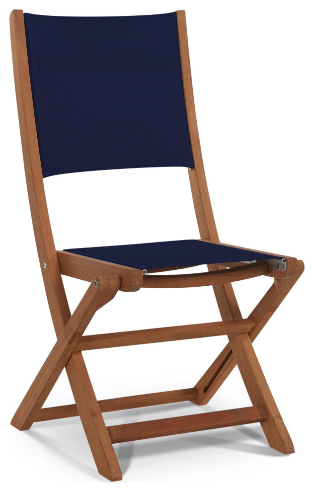 Stella Teak Outdoor Folding Chair in Blue