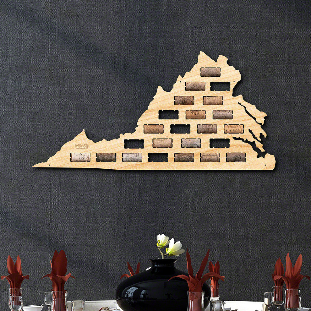 Virginia Wine Cork Map