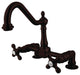 Kingston Brass Two-Handle Bridge Kitchen Faucet, Oil Rubbed Bronze