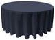 LA Linen Round Polyester Poplin, Navy, 120" Round