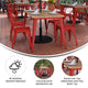 Declan Commercial Indoor/Outdoor Dining Table with Umbrella Hole, 30" x 60", Brown/Red
