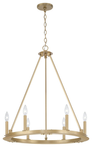 Pearson Six Light Chandelier in Aged Brass