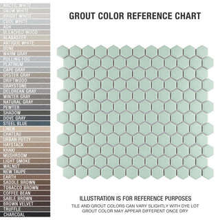 Metro Hex Matte Porcelain Mosaic Floor and Wall Tile, Green
