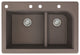 Radius 33" silQ Granite Double Bowl Kitchen Sink with 4 Holes in Espresso