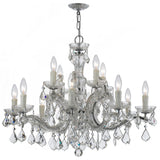 Maria Theresa 12-Light Chandelier, Polished Chrome With Clear Hand Cut Crystal