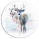 Beautiful Deer With Big Horns, Modern Animal Round Metal Wall Art, 38"