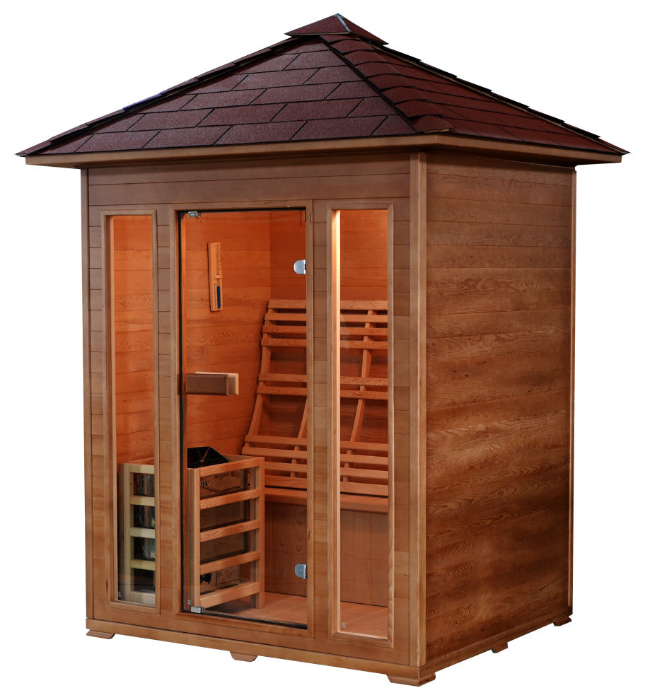 Waverly 3-Person Outdoor Traditional Sauna ,Electric Heater