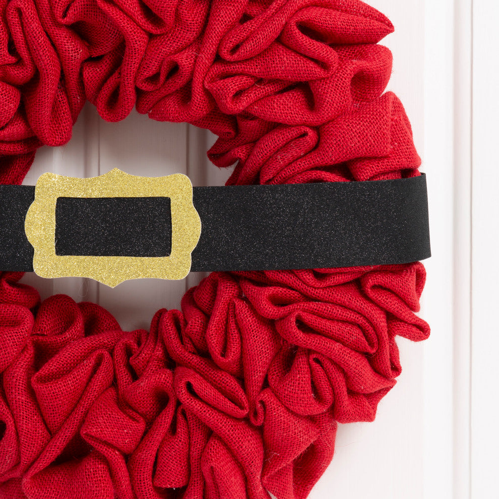 18"D Christmas Red With Belt Fabric Wreath