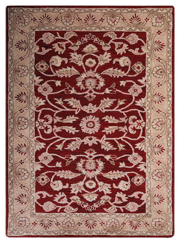 HAND TUFTED WOOL ECO-FRIENDLY AREA RUGS - Rectangle,Red Gold,Oriental