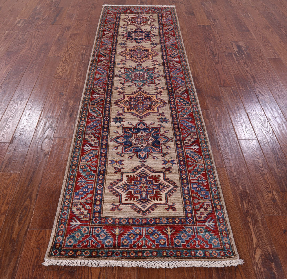 Runner Super Kazak Hand-Knotted Rug 2' 9" X 8' 10" - Q12841