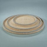 Laloma Round Coiled Rattan & Abaca Serving Tray, Large