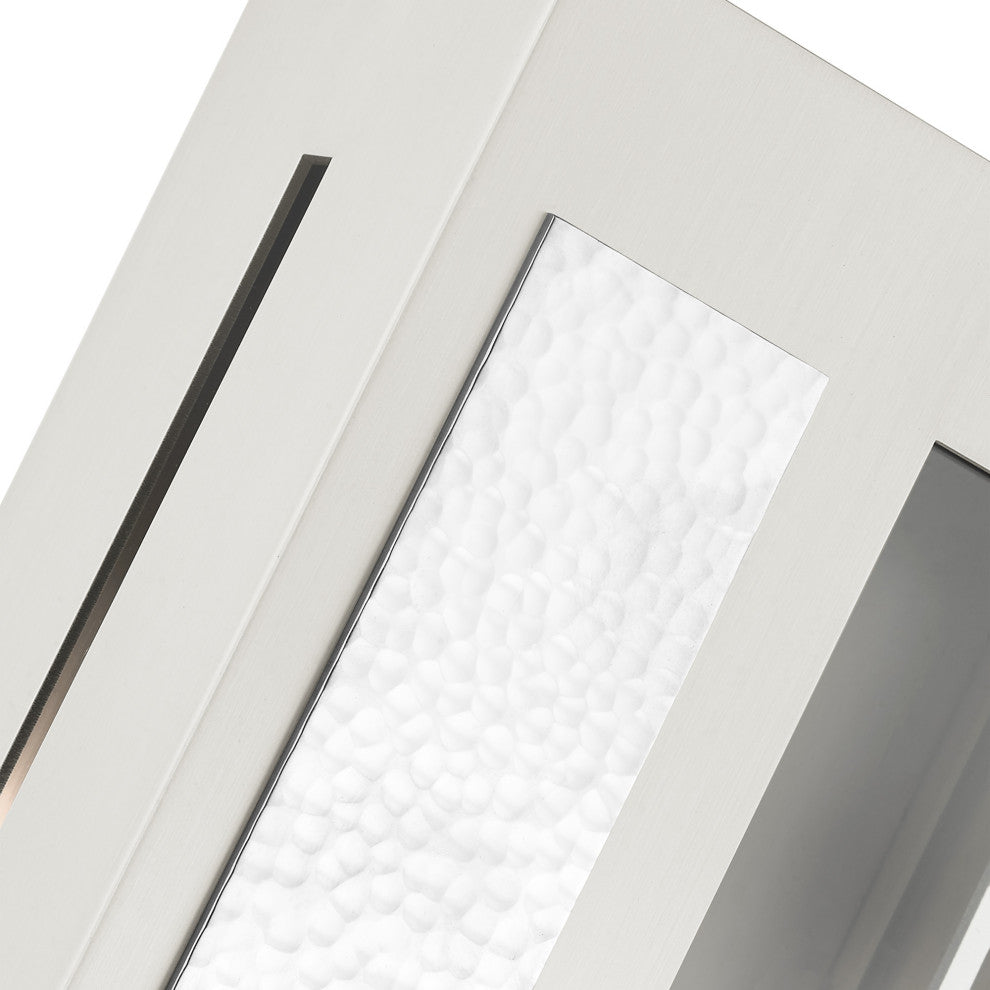 Brushed Nickel Contemporary, Nautical, Sophisticated Outdoor Wall Lantern