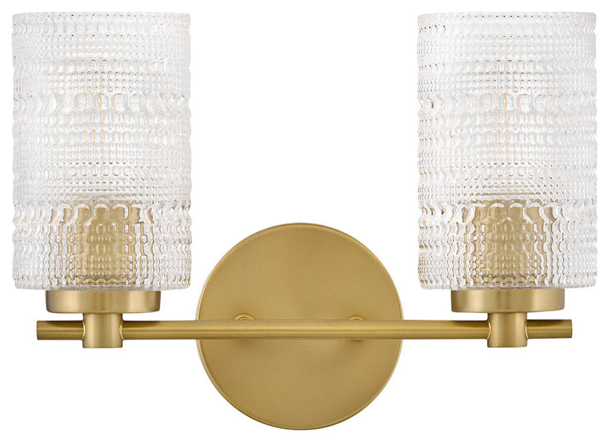 Lark Mabel Small Two Light Vanity, Lacquered Brass