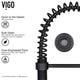 VIGO Edison 19" H Single Handle Pull-Down Sprayer Kitchen Faucet, Matte Black, No Sensor, With Soap Dispenser