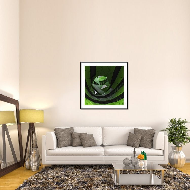 "Green Offices" Framed Digital Print by Gilbert Claes, 44x44"