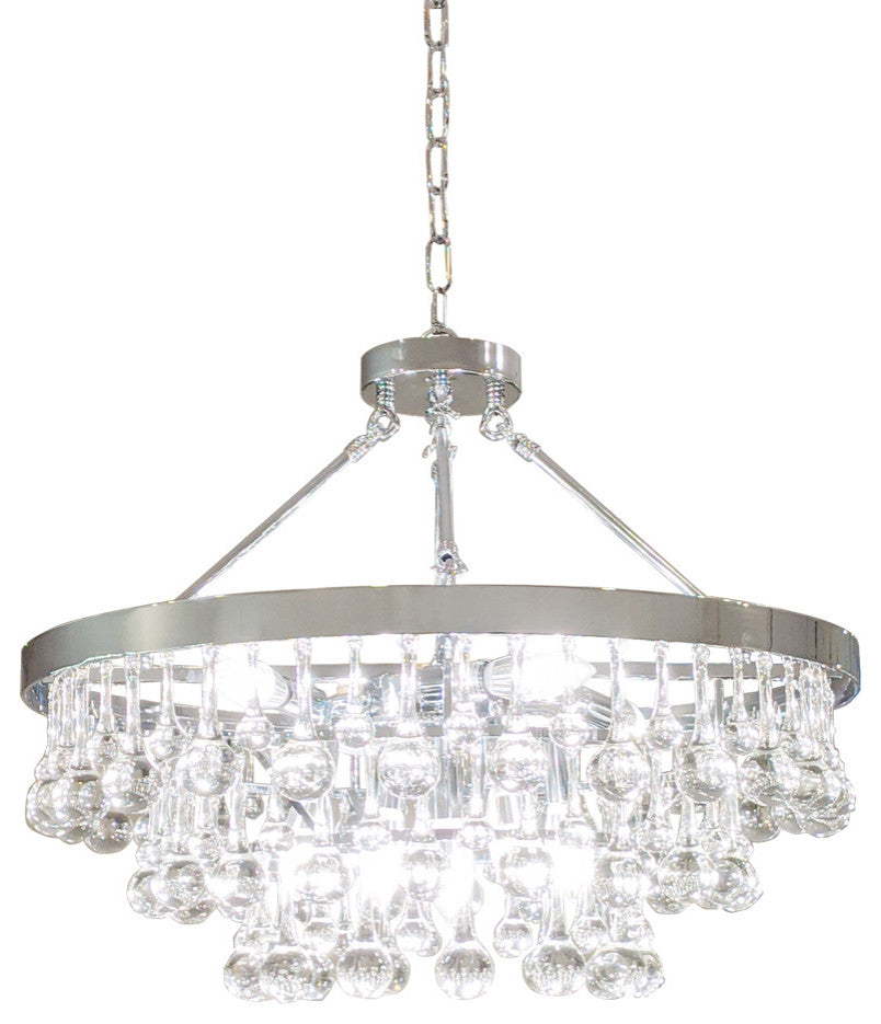 JL Styles Inc Nine Light Crystal Chandelier in Chrome Finish