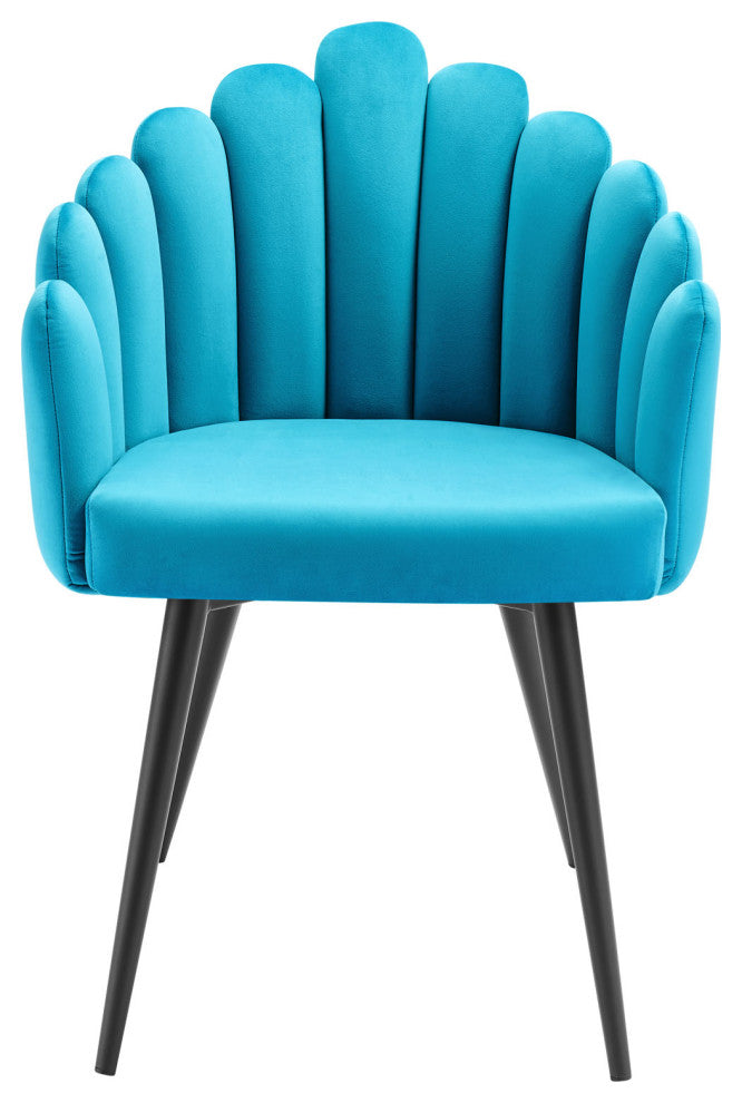 Dining Chair, Set of 2, Black Blue, Velvet, Modern, Cafe Bistro Hospitality