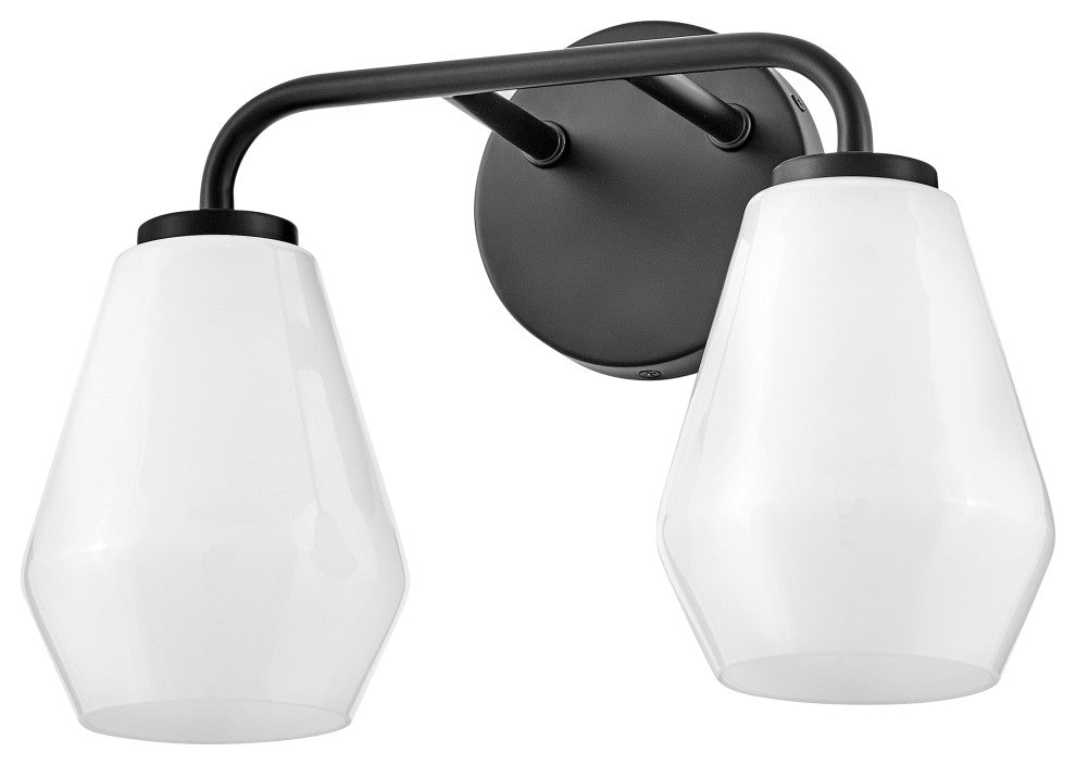 Lark Gio 14.75" Two-Light Bath Vanity Fixture, Black