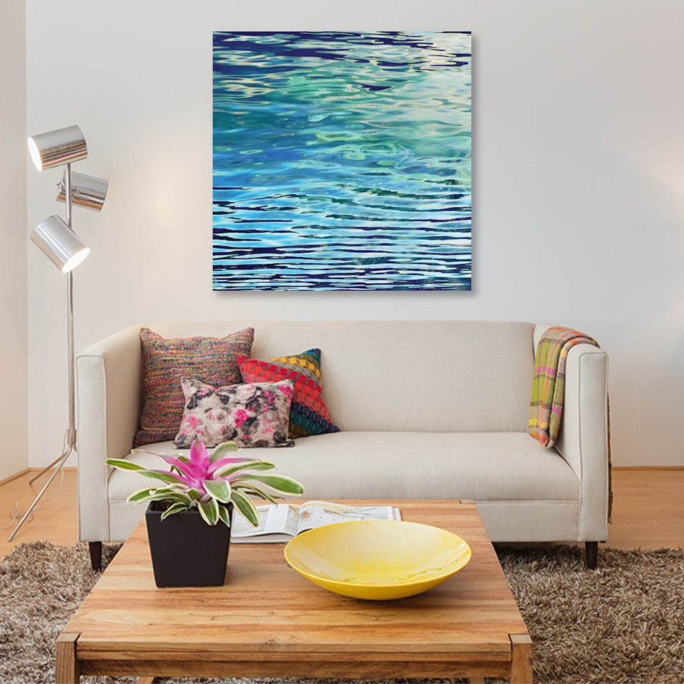 "Aqua Reflections" by Michael Barrett, Canvas Print, 12x12"