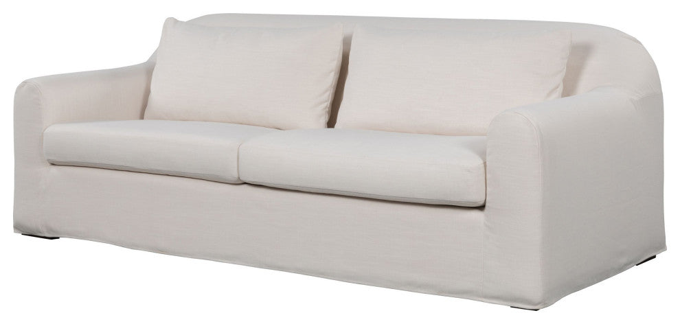 Las Vegas 86"W Upholstered Slipcover Sofa, Linen Ivory