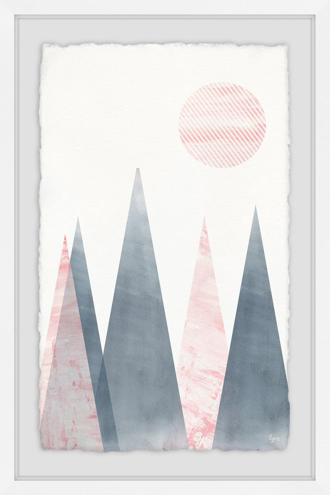 "Striped Moon" Framed Painting Print, 8"x12"