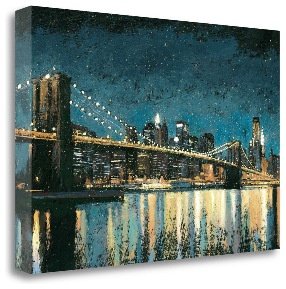 "Bright City Lights Blue I" By James Wiens, Giclee Print on Gallery Wrap Canvas
