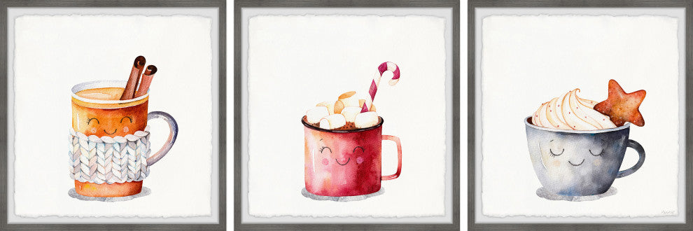 Cold Christmas Treats Triptych, 3-Piece Set, 32x32 Panels, 32x32