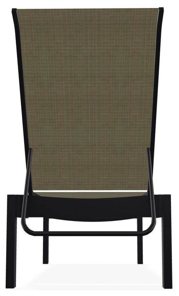 Leeward Sling Stackable Outdoor Chaise Lounge, Elevation Stone/Black