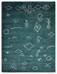 HAND KNOTTED LOOM SILK AREA RUGS-6'x9',Rectangle,Dark Green White,Contemporary