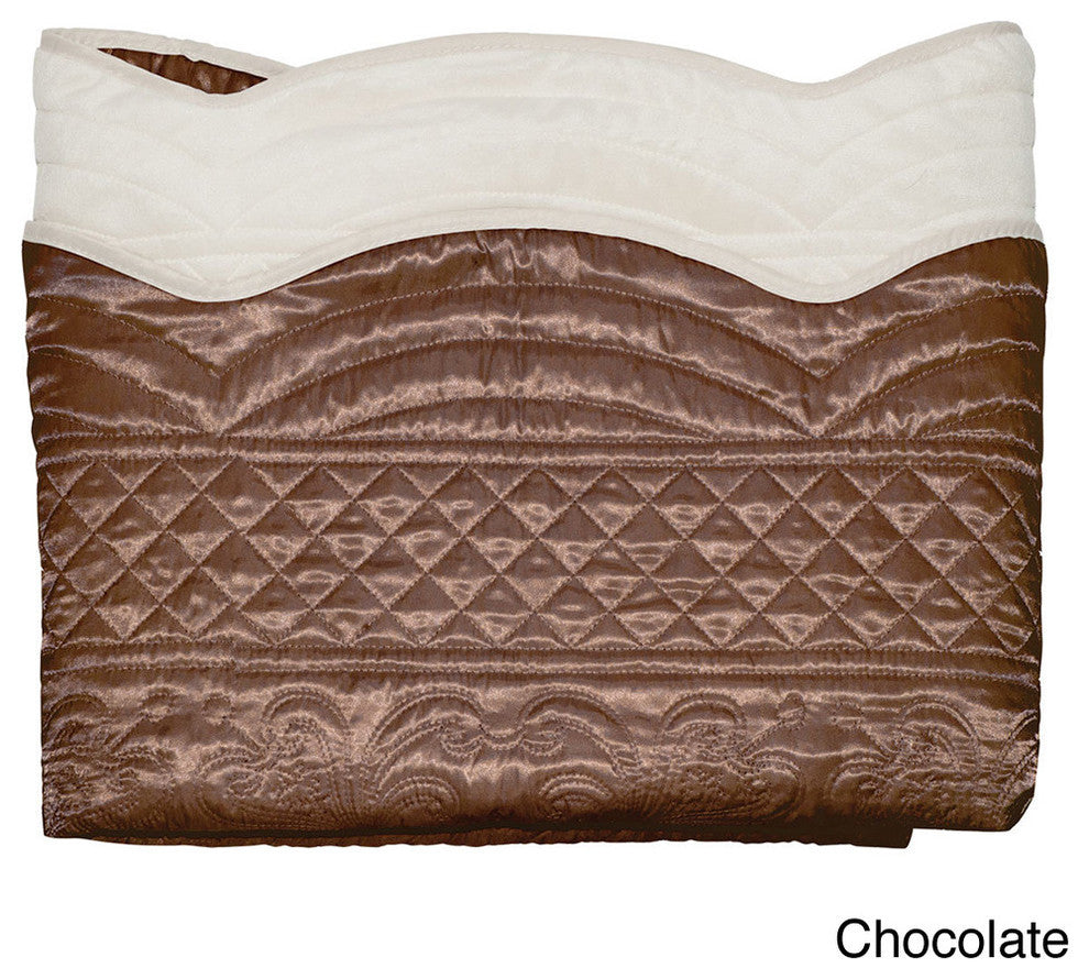 Whispersilk Soft Satin Fleece Reversible Plush Throw 50 x 70, Chocolate