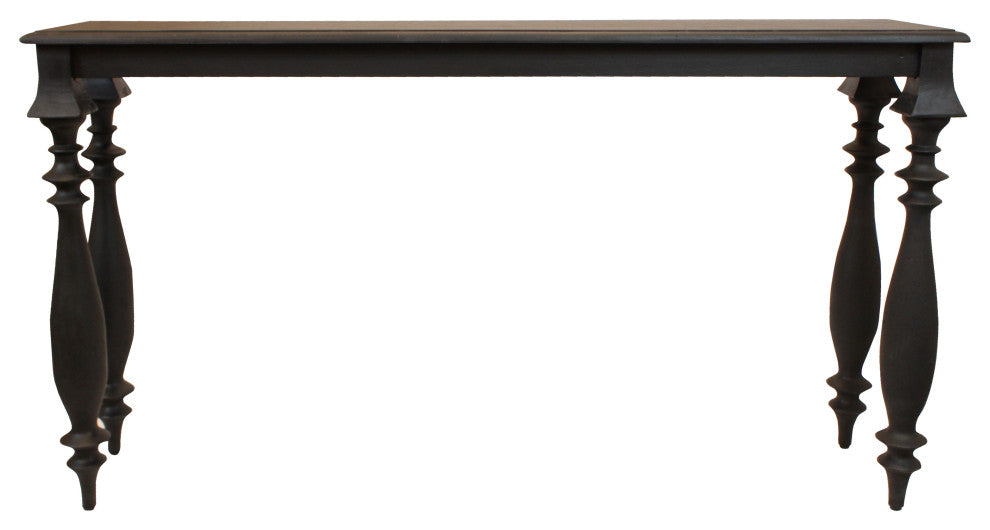 Carmenita Upstone Solid Wood Console Table in Antique Black