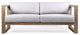 Paradise Outdoor Light Eucalyptus Wood Sofa with Grey Cushions