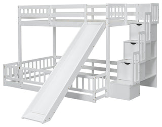 Gewnee Twin Over Full Bunk Bed with Slide