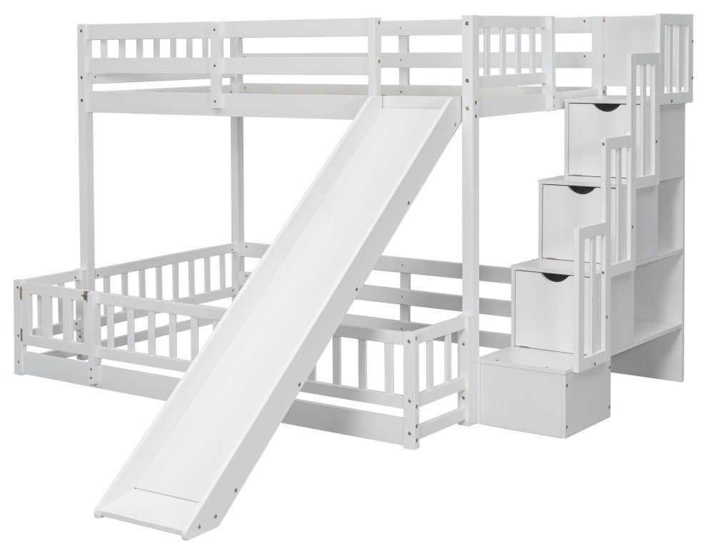 Gewnee Twin Over Full Bunk Bed with Slide