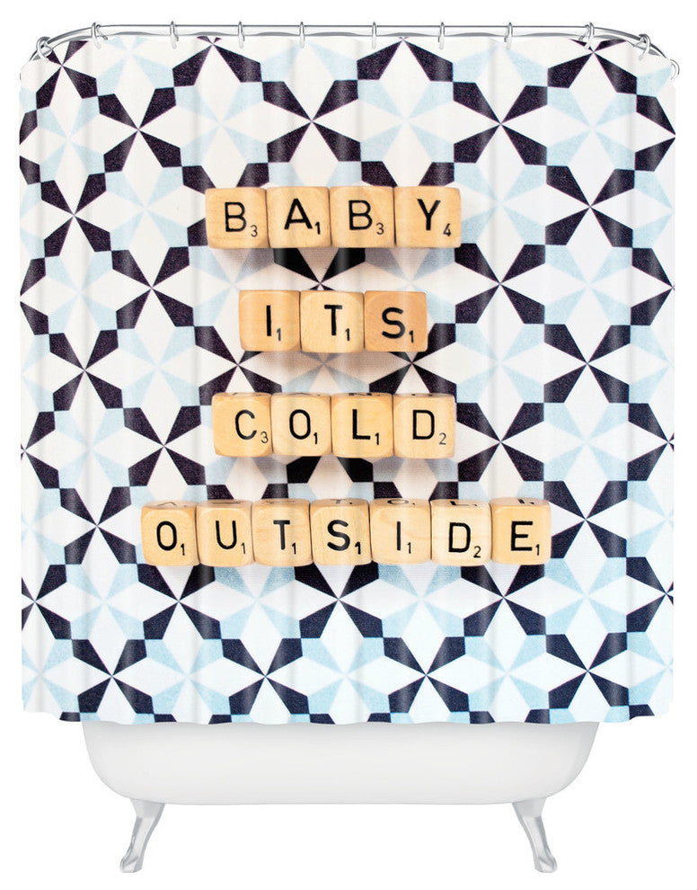 Deny Designs Happee Monkee Baby Its Cold Outside Shower Curtain
