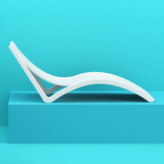 Slim Pool Chaise Sun Lounger, Set of 2, White