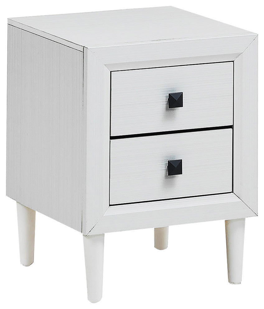 Costway Nightstand End Bedside Coffee Table Wooden Leg Storage Drawers  White