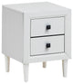 Costway Nightstand End Bedside Coffee Table Wooden Leg Storage Drawers  White