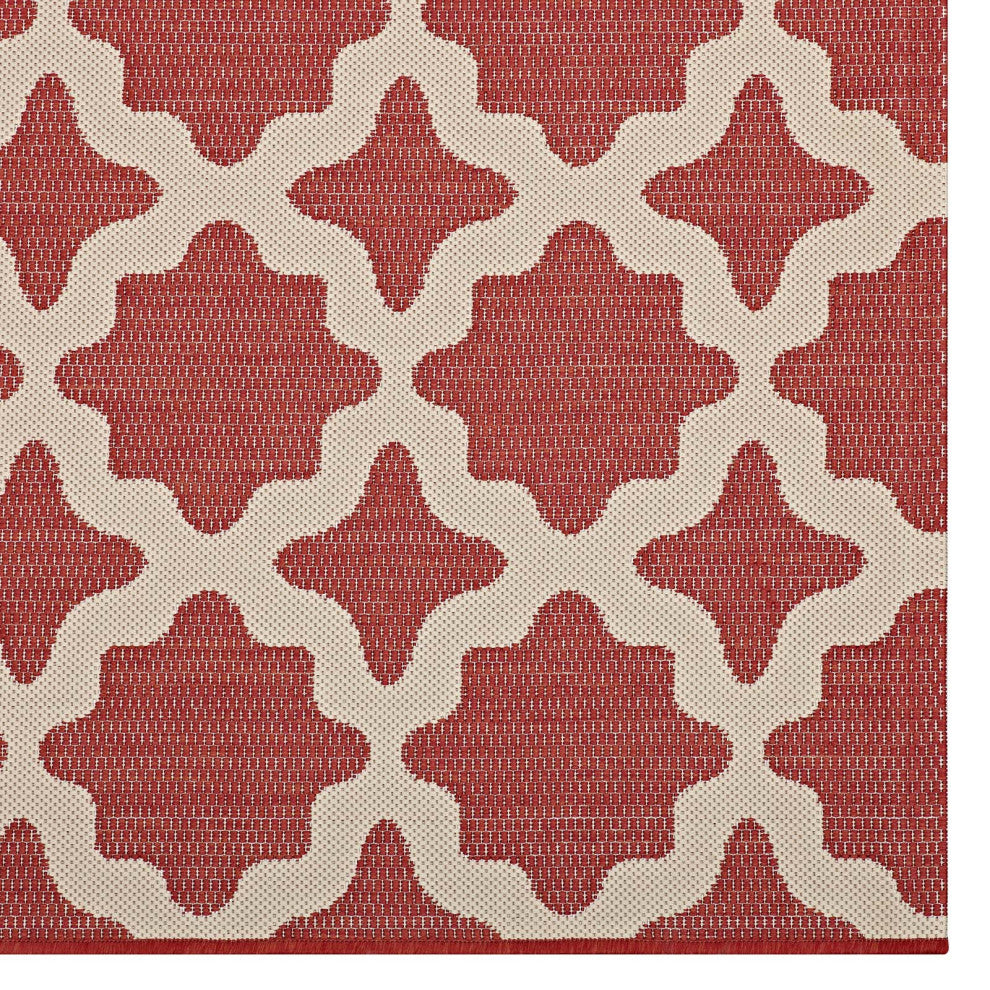 Area Rug Floor Carpet, Indoor Outdoor, Moroccan, Rectangular, 9x12, Red Beige