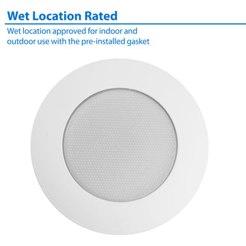 NICOR 6" Flat Albalite Recessed Shower Trim, White
