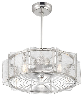 Genry 5-Light LED Fan D'Lier, Matte Black, Polished Nickel