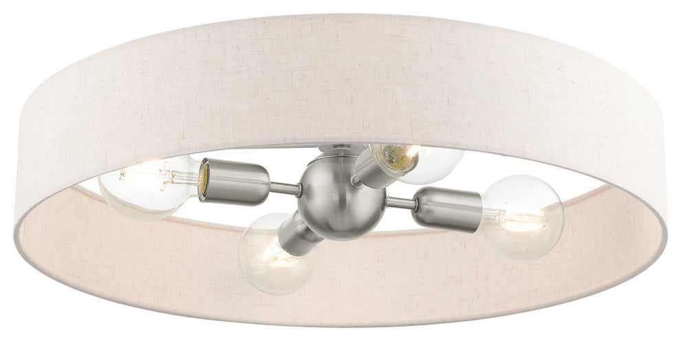 Livex Lighting Venlo 4 Light Brushed Nickel Large Semi-Flush